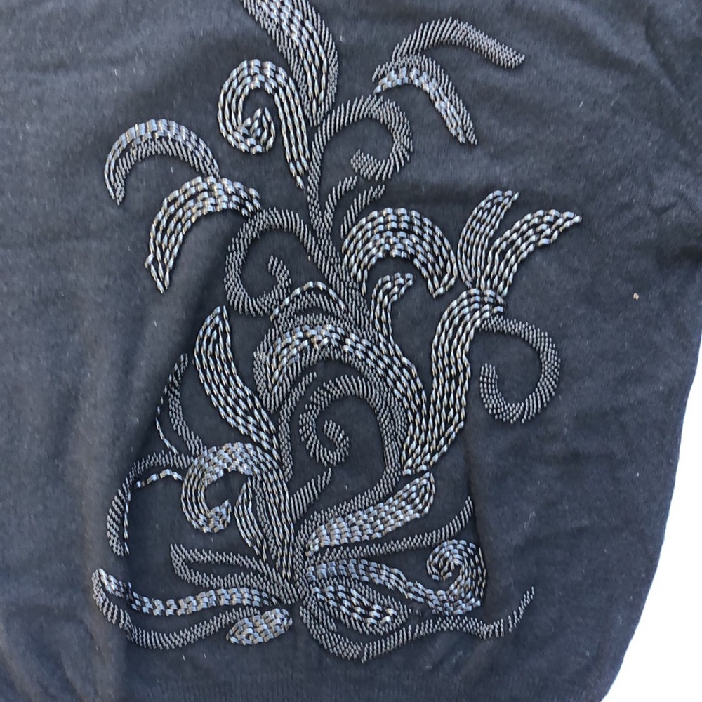 Black Wool Top With Sequence - image 7